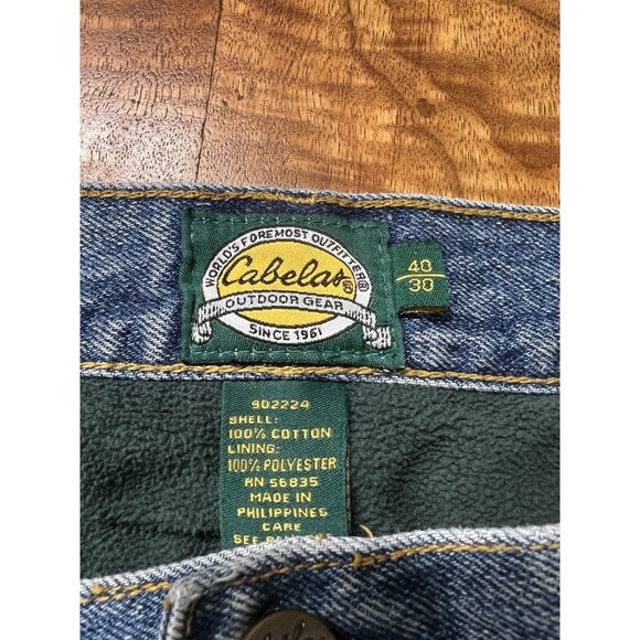 Vtg Cabela’s Men’s 40x30 Fleece Lined Jeans Outdoor Winter Cold Weather Pants - Picture 5 of 9